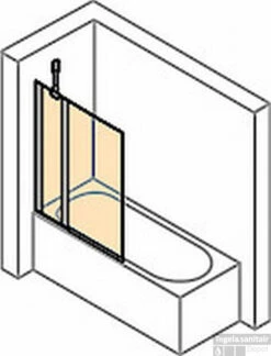 Huppe Design Pure 2-delige Badklapwand 95x150 Cm. Matzilver-antiplaque Glas