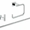 Grohe Essentials Cube Accessoireset 3-in-1 (haak-handdh.-rolh.z/klep) Chroom