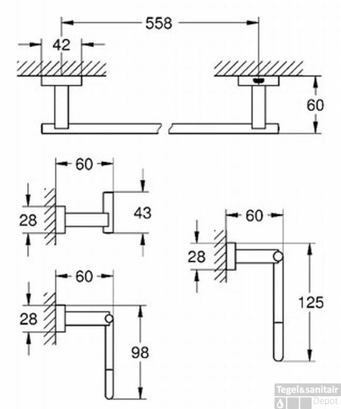 Grohe Essentials Cube Accessoireset 4-in-1 (haak-handdh-rolh-ring) Chroom 4 Grohe Essentials Cube Accessoireset 4-in-1 (haak-handdh-rolh-ring) Chroom - Afbeelding 2