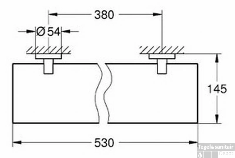 Grohe Essentials Planchet 53 X 14.5 Cm. Chroom 4 Grohe Essentials Planchet 53 X 14.5 Cm. Chroom - Afbeelding 2