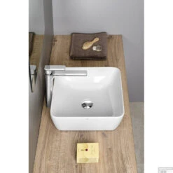 Waskom Sapho Sand Vierkant 38x14 Cm Keramiek Wit -Sealkin Badkamermeubilair Winkel 903811 waskom sapho sand vierkant 38x14 cm keramiek wit 4