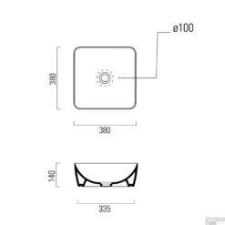 Waskom Sapho Sand Vierkant 38x14 Cm Keramiek Wit -Sealkin Badkamermeubilair Winkel 903811 waskom sapho sand vierkant 38x14 cm keramiek wit 5