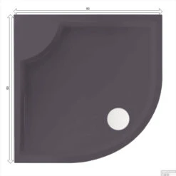 Kwartrond Douchebak Bounty 90 X 90 X 4 Cm Antraciet 7 Kwartrond Douchebak Bounty 90 X 90 X 4 Cm Antraciet -Sealkin Badkamermeubilair Winkel 90x90 bounty antraciet tech2 1
