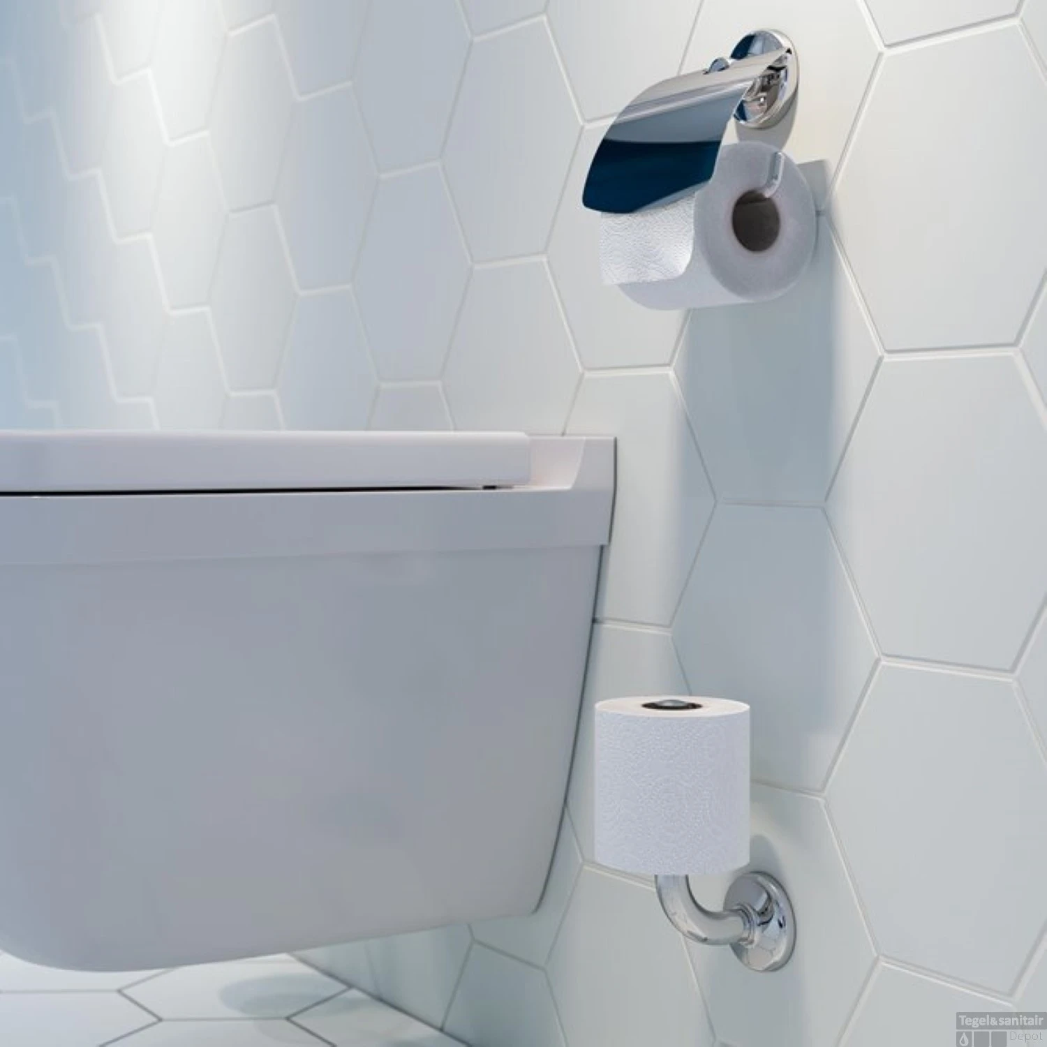 Reserverolhouder Enkel Geesa Hotel Chroom 4 Reserverolhouder Enkel Geesa Hotel Chroom - Afbeelding 2