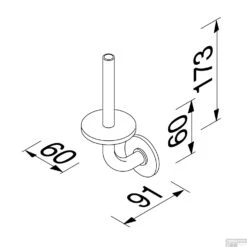 Reserverolhouder Enkel Geesa Hotel Chroom 7 Reserverolhouder Enkel Geesa Hotel Chroom -Sealkin Badkamermeubilair Winkel 91126 tekening