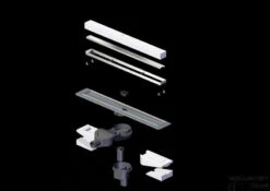 B&w-luxury Highline N Wand/vloer Douchegoot 90 Cm. Met Onderuitlaat Rvs -Sealkin Badkamermeubilair Winkel 91509