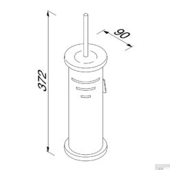 Wand Closetborstelhouder Met Zwarte Borstel Geesa Hotel Chroom 7 Wand Closetborstelhouder Met Zwarte Borstel Geesa Hotel Chroom -Sealkin Badkamermeubilair Winkel 915115 06 tekening