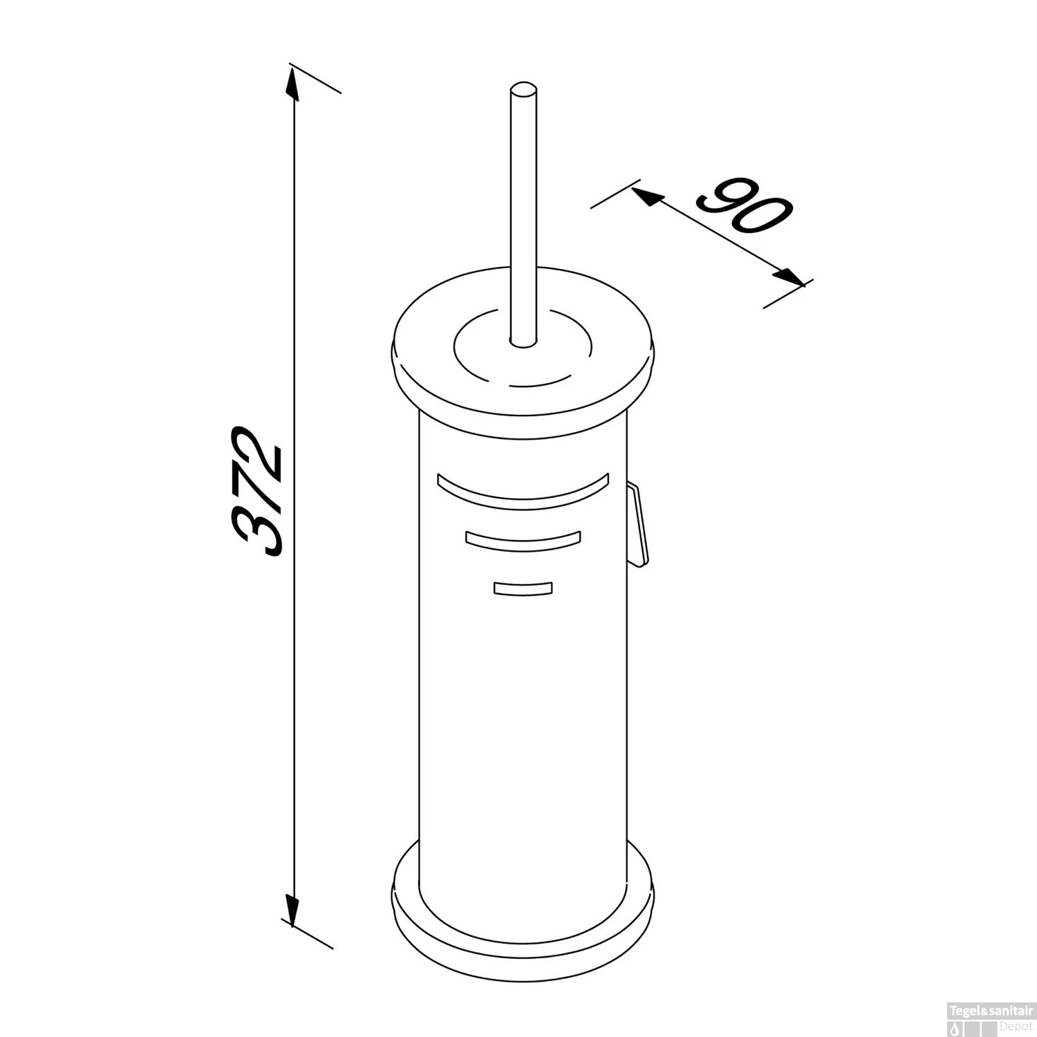 Wand Closetborstelhouder Met Zwarte Borstel Geesa Hotel Chroom 5 Wand Closetborstelhouder Met Zwarte Borstel Geesa Hotel Chroom - Afbeelding 3