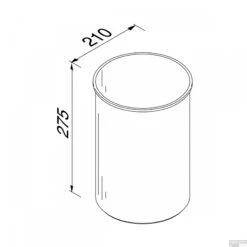 Prullenbak Vrijstaand Geesa Hotel 9 Liter RVS Gepolijst -Sealkin Badkamermeubilair Winkel 91640 tekening