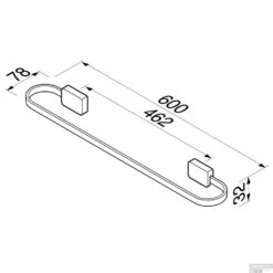 Wand Handdoekrek Geesa Hotel Chroom -Sealkin Badkamermeubilair Winkel 917007 tekening