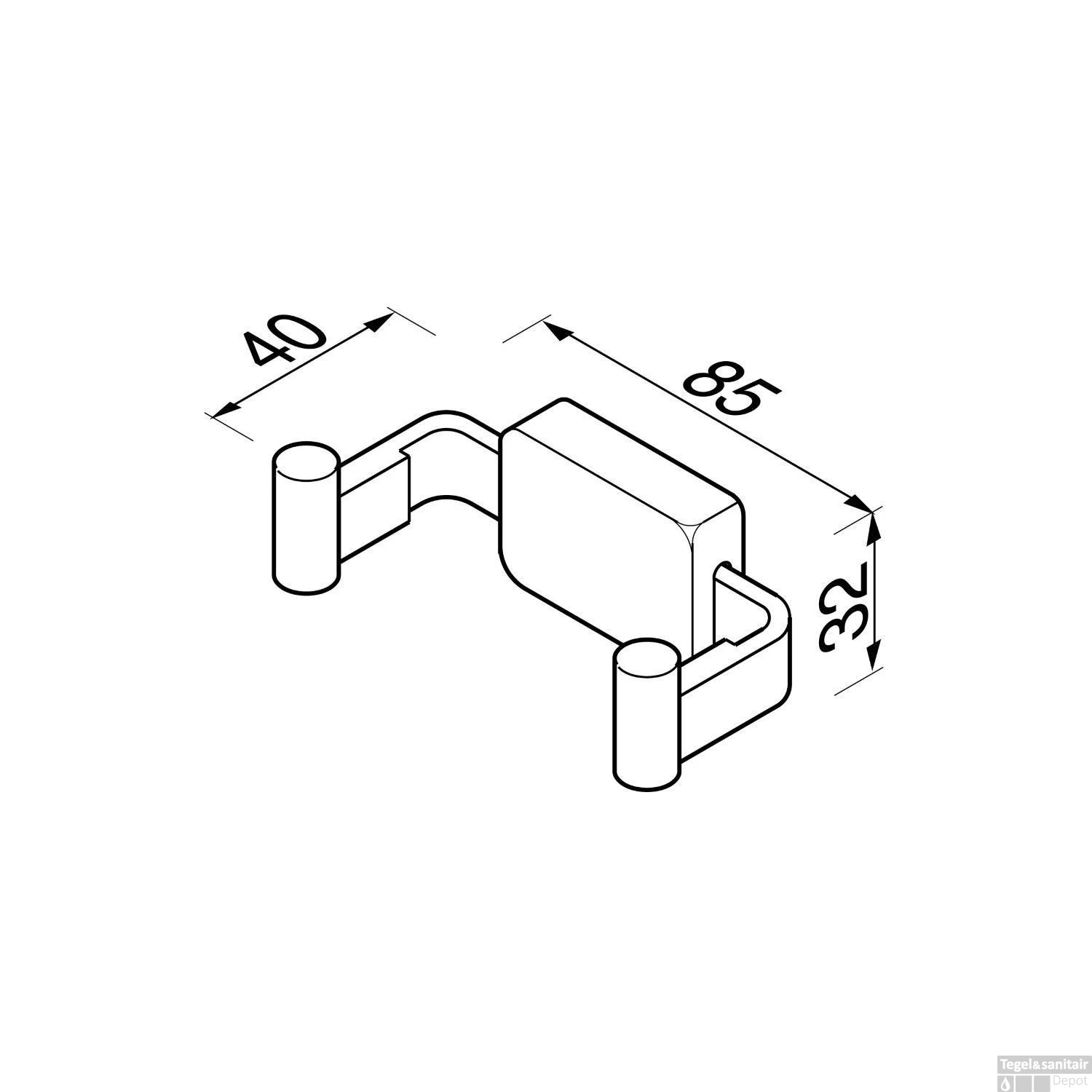 Dubbele Haak Geesa Hotel Breed Chroom 4 Dubbele Haak Geesa Hotel Breed Chroom - Afbeelding 2