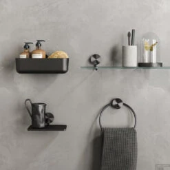 Planchet 60 Cm Geesa Opal Zwart Metaal Geborsteld 11 Planchet 60 Cm Geesa Opal Zwart Metaal Geborsteld -Sealkin Badkamermeubilair Winkel 917201 09 60 sfeer 1