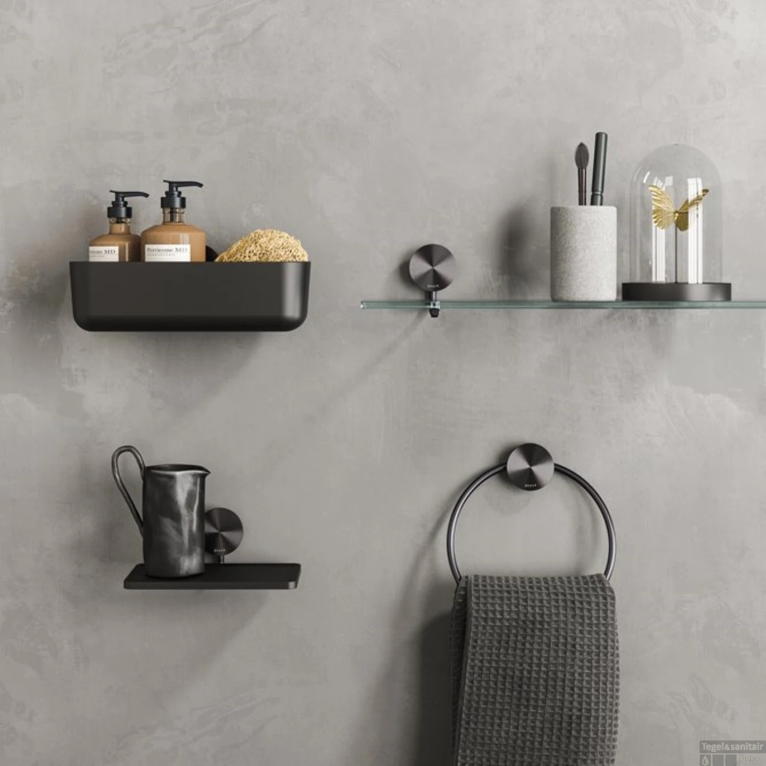 Planchet 60 Cm Geesa Opal Zwart Metaal Geborsteld 7 Planchet 60 Cm Geesa Opal Zwart Metaal Geborsteld - Afbeelding 5