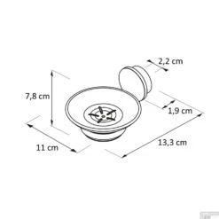 Zeephouder Geesa Opal Chroom -Sealkin Badkamermeubilair Winkel 917203 02 tekening