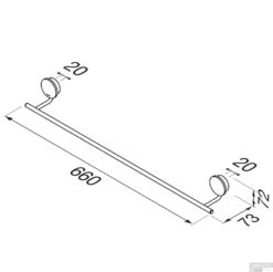 Handdoekrek Geesa Opal Chroom 60cm -Sealkin Badkamermeubilair Winkel 917207 02 60 tekening