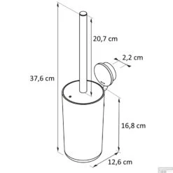 Toiletborstel Met Houder Geesa Opal Zwart Metaal Geborsteld -Sealkin Badkamermeubilair Winkel 917211 05 tekening 3