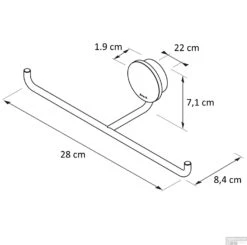 Toiletrolhouder Dubbel Geesa Opal Chroom -Sealkin Badkamermeubilair Winkel 917218 02 tekening