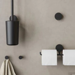 Toiletrolhouder Dubbel Geesa Opal Zwart -Sealkin Badkamermeubilair Winkel 917218 06 sfeer 1