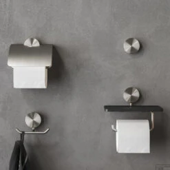 Toiletrolhouder Met Planchet Geesa Opal RVS Geborsteld -Sealkin Badkamermeubilair Winkel 917224 05 sfeer 1