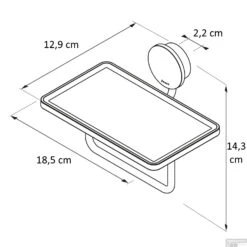 Toiletrolhouder Met Planchet Geesa Opal RVS Geborsteld -Sealkin Badkamermeubilair Winkel 917224 05 tekening