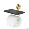 Toiletrolhouder Met Planchet Geesa Opal Goud Geborsteld -Sealkin Badkamermeubilair Winkel 917224 07 shop