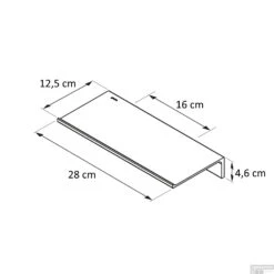Planchet Geesa Leev 28 Cm Zwart -Sealkin Badkamermeubilair Winkel 918201 06 280 tekening 1
