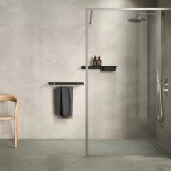 Planchet Met Handdoekrek Geesa Leev 60 Cm Zwart Chroom -Sealkin Badkamermeubilair Winkel 918207 05 600 sfeer 3 1