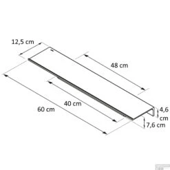 Planchet Met Handdoekrek Geesa Leev 60 Cm Zwart Chroom -Sealkin Badkamermeubilair Winkel 918207 05 600 tekening 1