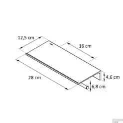 Planchet Met Toiletrolhouder Zonder Klep Dubbel Geesa Leev 28 Cm Geborsteld RVS Zwart 11 Planchet Met Toiletrolhouder Zonder Klep Dubbel Geesa Leev 28 Cm Geborsteld RVS Zwart -Sealkin Badkamermeubilair Winkel 918212 05 280 tekening