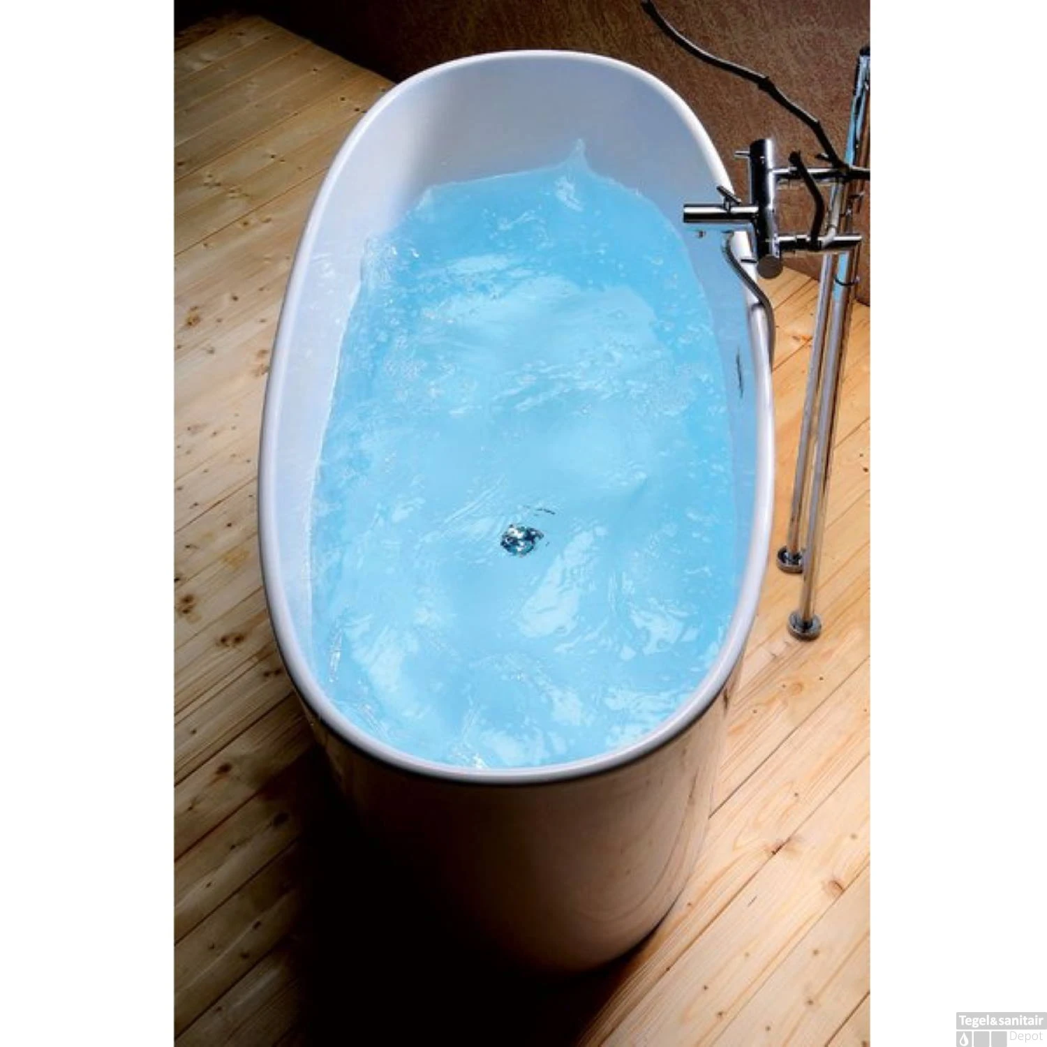 Vrijstaand Bad Sapho Tess Gegoten Marmer 157x70x67 Cm Wit 8 Vrijstaand Bad Sapho Tess Gegoten Marmer 157x70x67 Cm Wit - Afbeelding 6