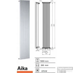 Designradiator Aika 1800 X 300 Mm Zwart