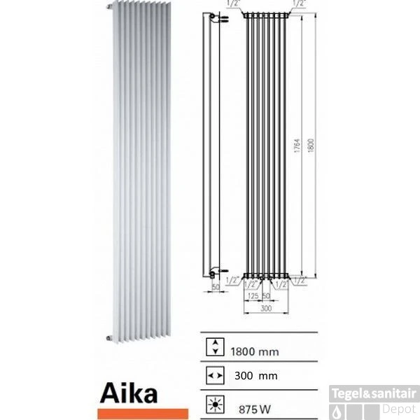 Designradiator Aika 1800 X 300 Mm Zwart 3 Designradiator Aika 1800 X 300 Mm Zwart