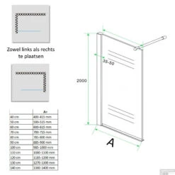 BWS Eco Douchewand Muurprofiel 8mm | NANO Coating | Inloopdouche (Alle Maten) -Sealkin Badkamermeubilair Winkel aktie douchewand wiesbaden 8mm nano coating alle maten tech 1
