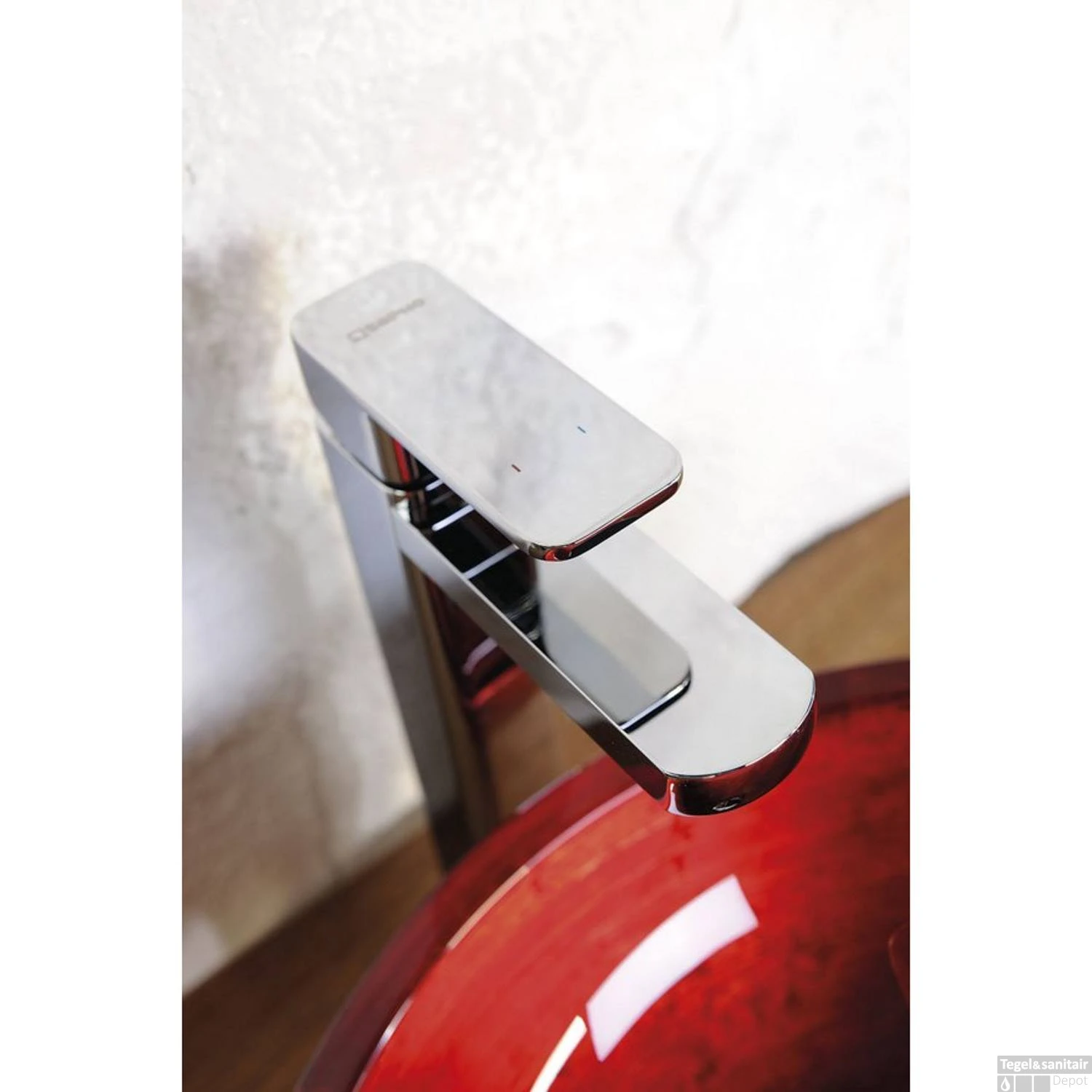 Waskom Sapho Murano Rond 40x14 Cm Glas Rood 6 Waskom Sapho Murano Rond 40x14 Cm Glas Rood - Afbeelding 4