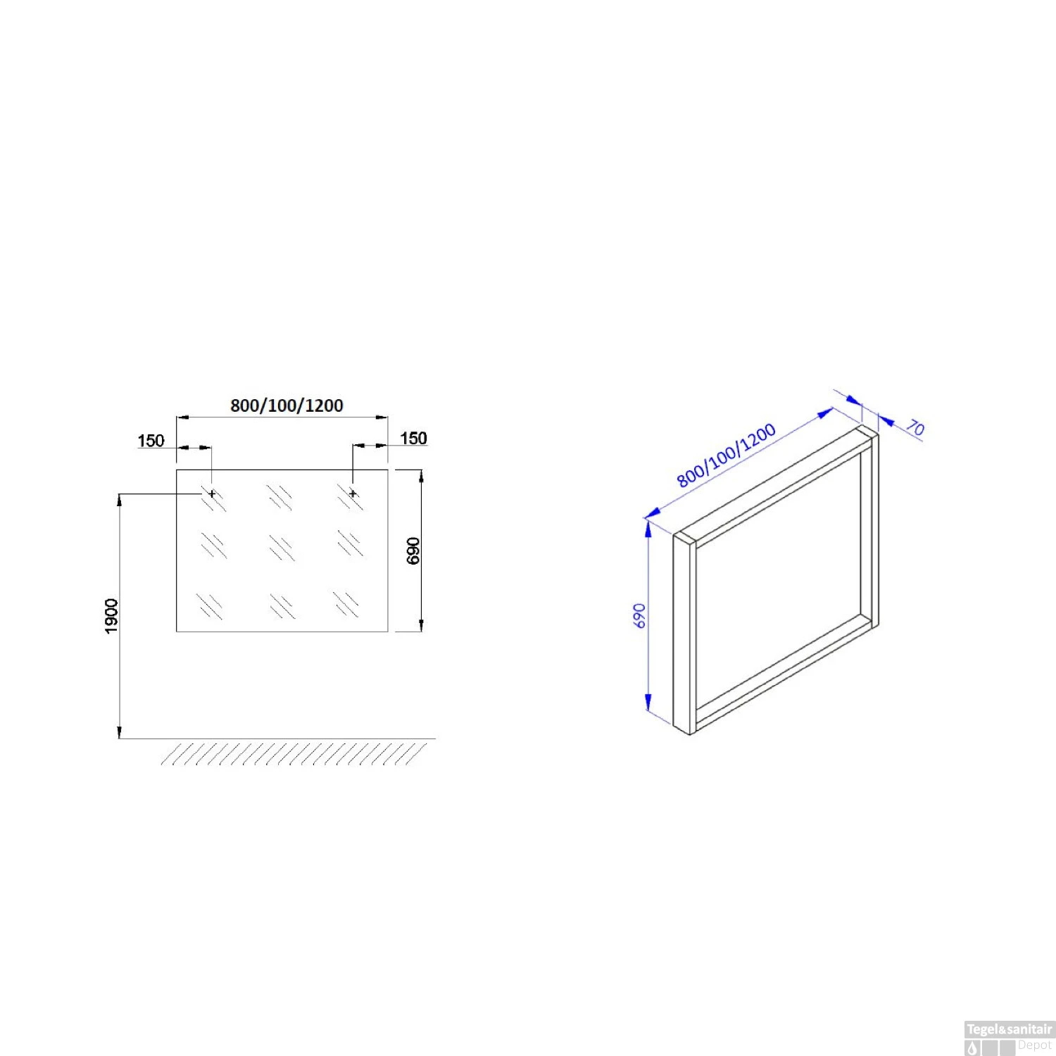Allibert Spiegel Sorento 80 Cm Eik Halifax 4 Allibert Spiegel Sorento 80 Cm Eik Halifax - Afbeelding 2