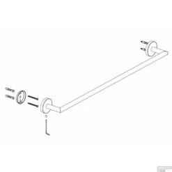 Handdoekrek Wiesbaden Alonzo Geborsteld Brons Koper -Sealkin Badkamermeubilair Winkel alonzo handdoekrek technische tekening