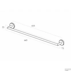 Handdoekrek Wiesbaden Alonzo Gunmetal -Sealkin Badkamermeubilair Winkel alonzo handdoekrek technische tekening 2 1