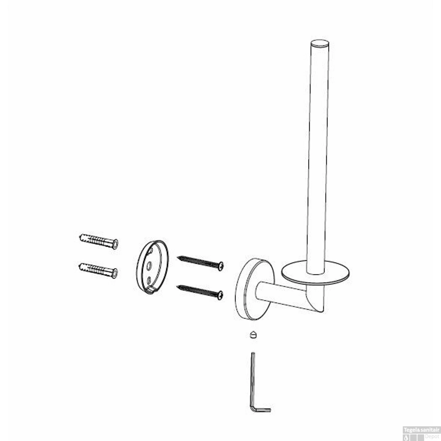 Reserverolhouder Wiesbaden Alonzo RVS Gunmetal 4 Reserverolhouder Wiesbaden Alonzo RVS Gunmetal - Afbeelding 2