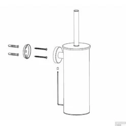 Toiletborstel Met Houder Wiesbaden Alonzo Geborsteld RVS -Sealkin Badkamermeubilair Winkel alonzo toiletborstel met houder technische tekening 4
