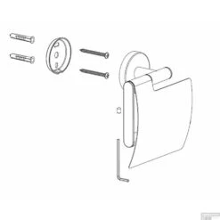 Toiletrolhouder Wiesbaden Alonzo Met Klep Geborsteld Brons Koper -Sealkin Badkamermeubilair Winkel alonzo toiletrolhouder met klep technische tekening