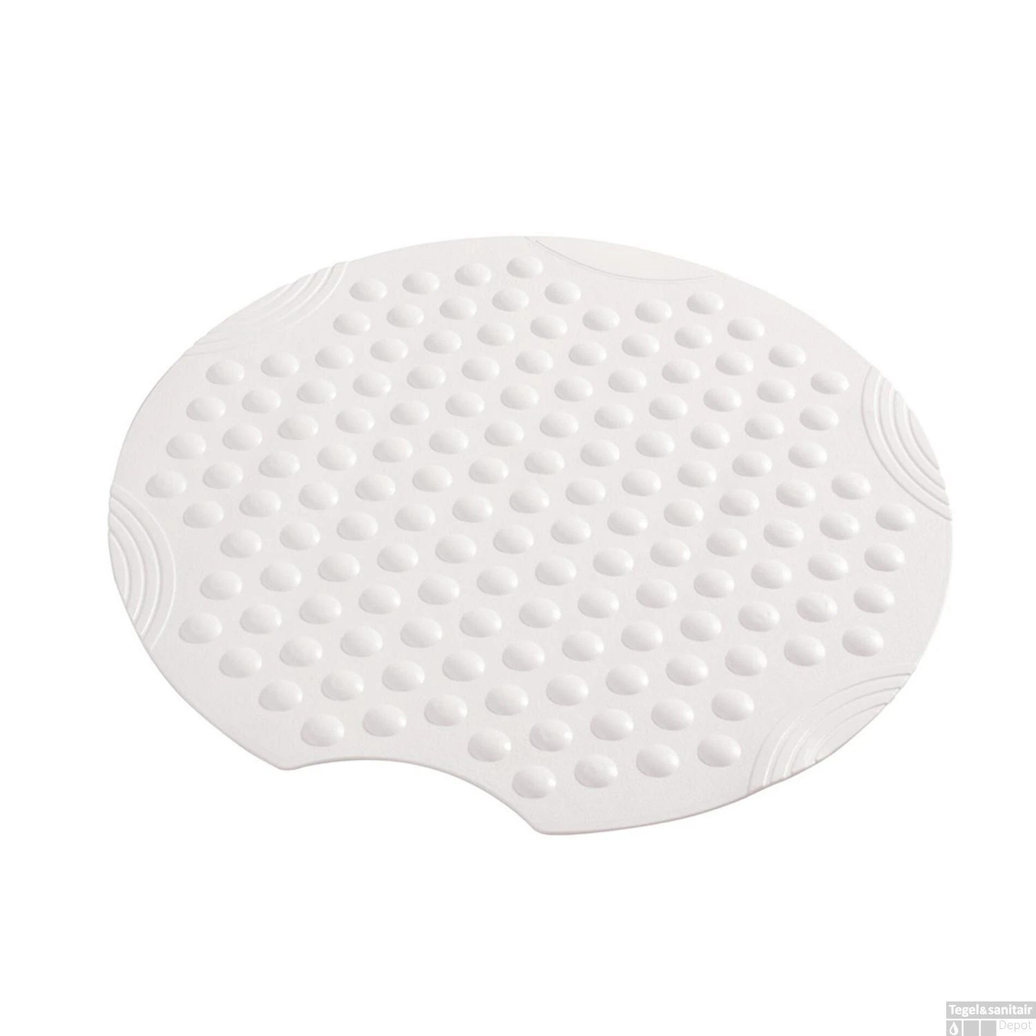 Antislip Douchemat Boss & Wessing Ludo 55 Cm Rond Wit
