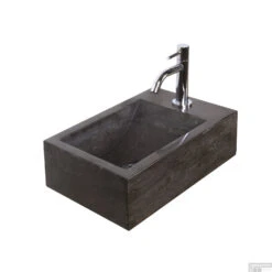 Fonteinset Natuursteen Nera 40x23x11 Cm (kraangat Rechts)