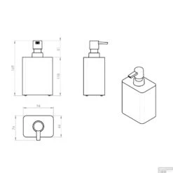 Zeepdispenser Sapho Aries Vrijstaand 350 ML Polyresin Grijs -Sealkin Badkamermeubilair Winkel ar8008 zeepdispenser sapho aries vrijstaand 350 ml polyresin grijs 2