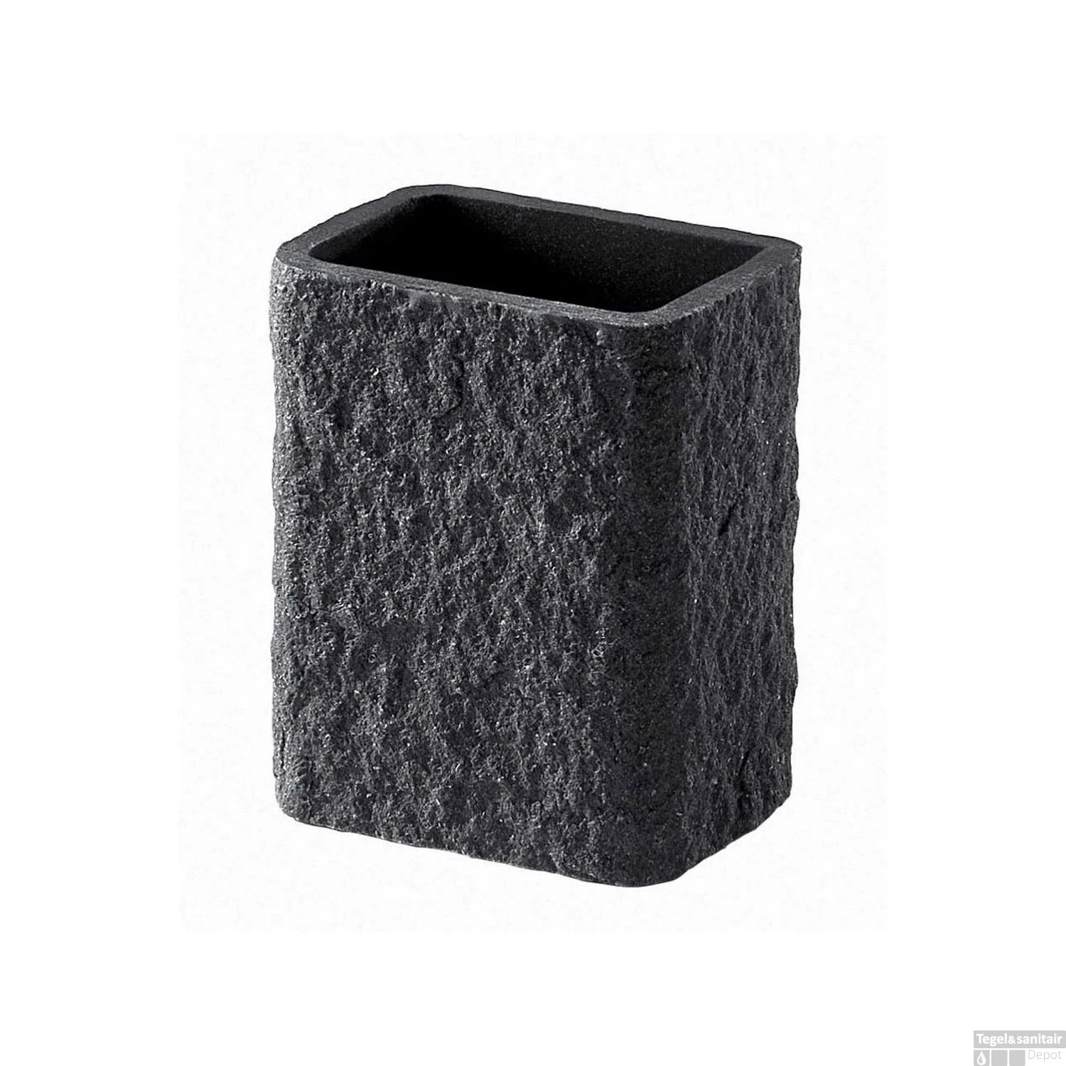 Tandenborstelhouder Sapho Aries Vrijstaand 11.8x9.4x6.6 Cm Polyresin Antraciet