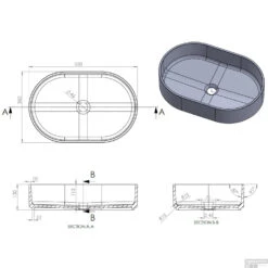 Opbouw Waskom Arcqua Case Ovaal 55x36 Cm Glans Wit -Sealkin Badkamermeubilair Winkel arcqua case opbouw waskom ovaal 55x36 glans wit