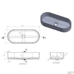 Opbouw Waskom Arcqua Case Ovaal 60x26 Cm Mat Roze -Sealkin Badkamermeubilair Winkel arcqua case opbouw waskom ovaal 60x26 mat roze