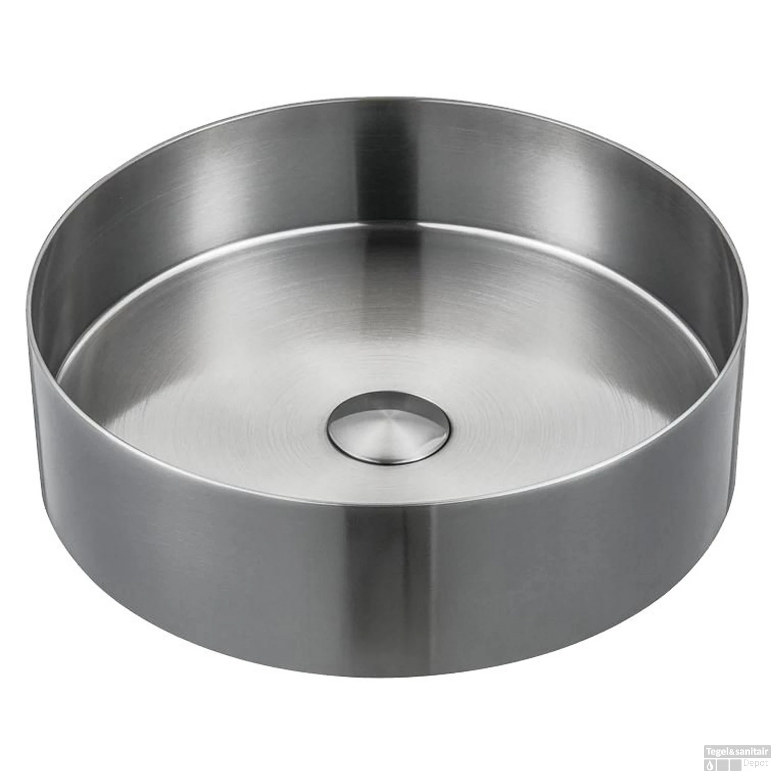 Waskom Sapho Aurum Rond 38 X 11 Cm Mat RVS 3 Waskom Sapho Aurum Rond 38 X 11 Cm Mat RVS