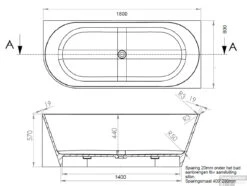 Ligbad Arqua Pinto Hoekbad 180x80 Cm Links Mat Wit -Sealkin Badkamermeubilair Winkel bad101414 1