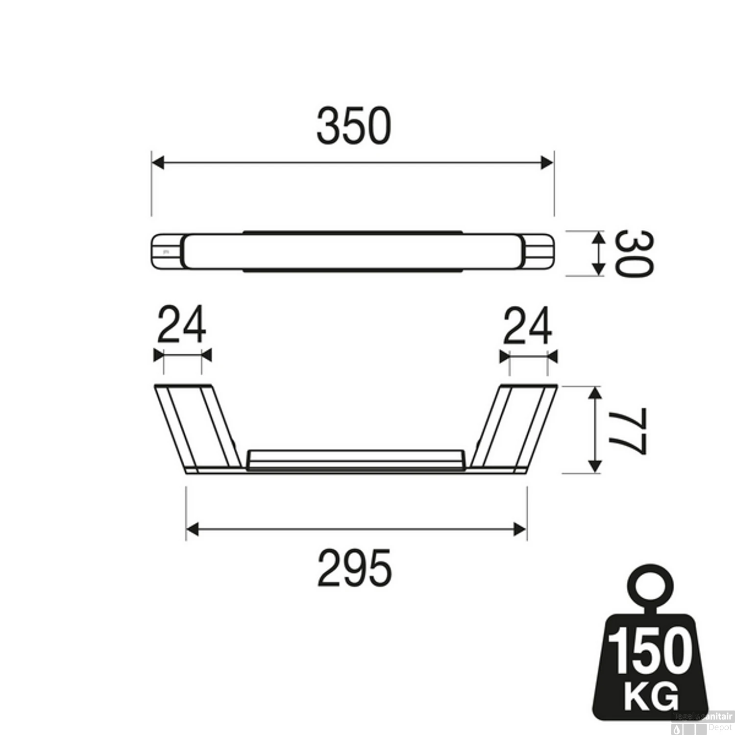 Badgreep Geesa Shift 30 Cm Chroom 6 Badgreep Geesa Shift 30 Cm Chroom - Afbeelding 4