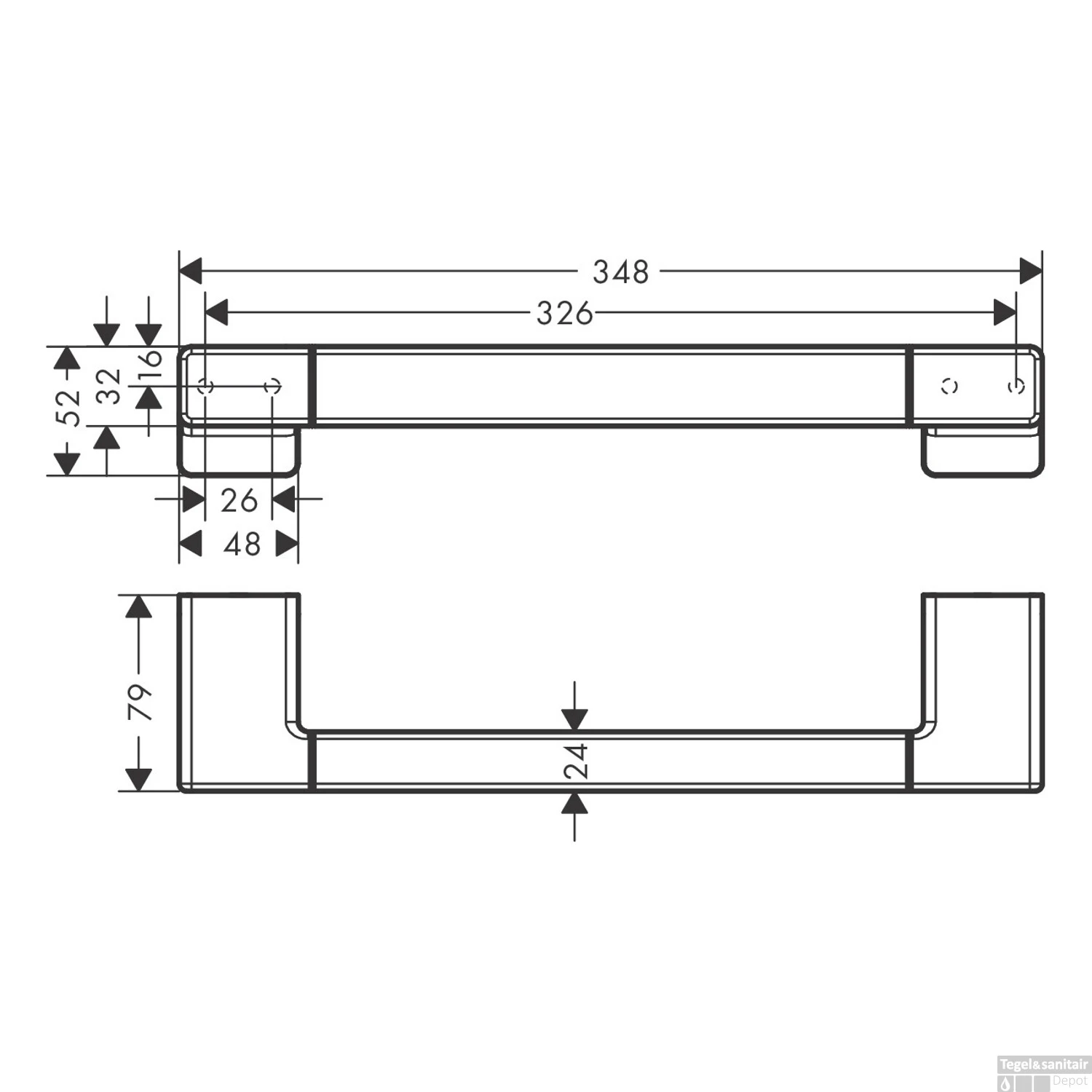 Badgreep HansGrohe AddStoris 34,8 Cm Mat Wit 4 Badgreep HansGrohe AddStoris 34,8 Cm Mat Wit - Afbeelding 2